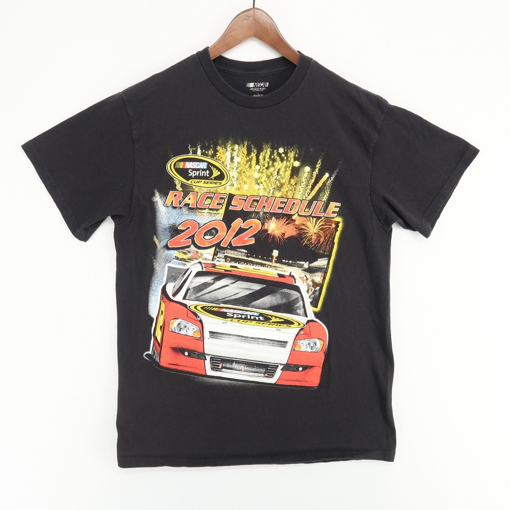 NASCAR Race Schedule 2012 Graphic T-Shirt Short Sleeve Black Adult Size M (Est)*